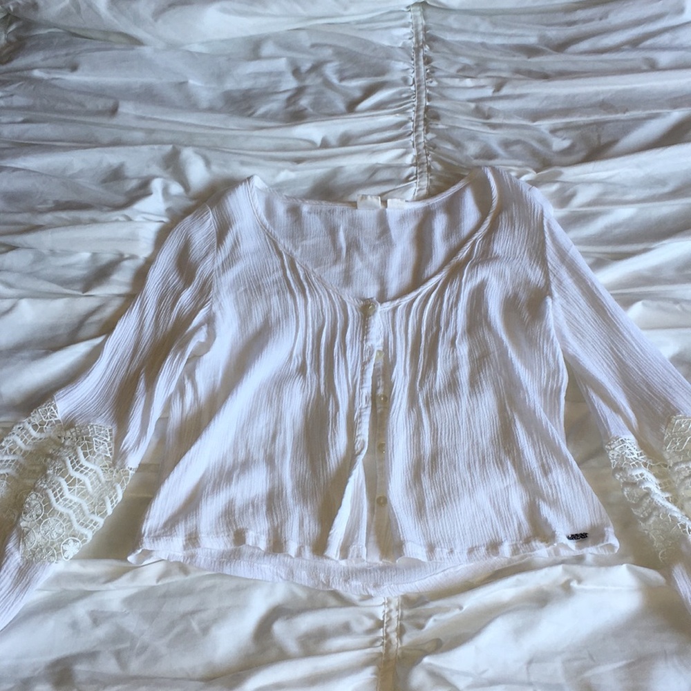 White cropped shirt